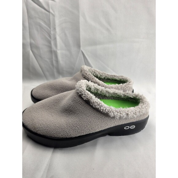 OOFOS OOcoozie Mule Shoes Mens 10 Tan Fleece Lined SlipOn Recovery Comfort Cabin main image 6